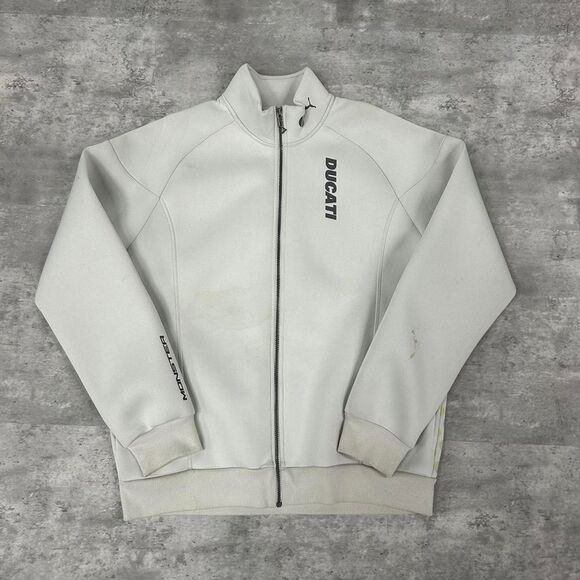 Puma x Ducati Motorcycle Full Zip White Mid Weight Jacket Size 2XL - Picture 1 of 7